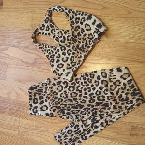 Booty By Brabants leopard leggings and bra set